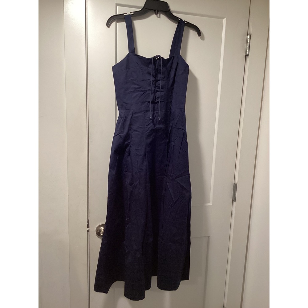Few Moda O.P.T One Pretty Time Navy Blue Lace Up Corset Midi Dress Size 0
